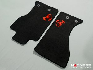 FIAT 124 Floor Mats - Black Carpet w/ Red Scorpion